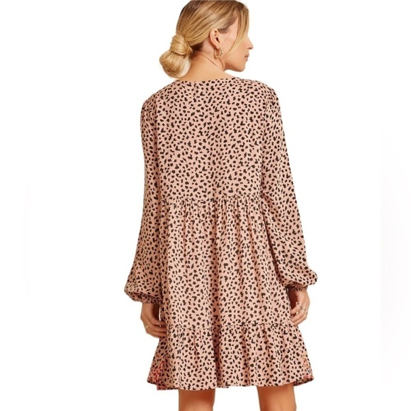 Savanna Jane Mocha Leopard Long-Sleeve Dress - Picture 4 of 14